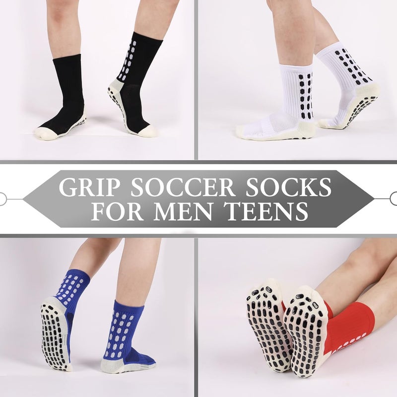 Barrlves Store 6 Pairs Grip Soccer Socks Colorful Non Slip Sports Football Basketball Hospital Yoga Socks for Men Women - Image 5